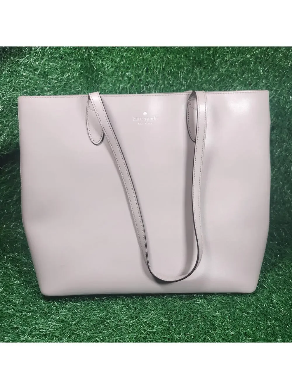 Kate Spade New York Tote Bag Strap Accent Snap Closure Inner Pockets Gray $350
